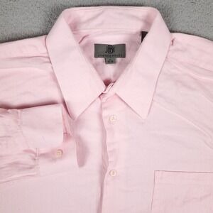 Jhane Barnes Size 17 -34/35 Pink Long Sleeve Button Up Dress Shirt